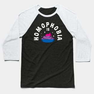 Homophobia Is Poop LGBT Funny Bi Pride Baseball T-Shirt